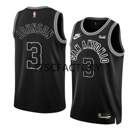 Herren NBA San Antonio Spurs Trikot Keldon Johnson 3 Nike 2022-23 Classic Edition Schwarz Swingman